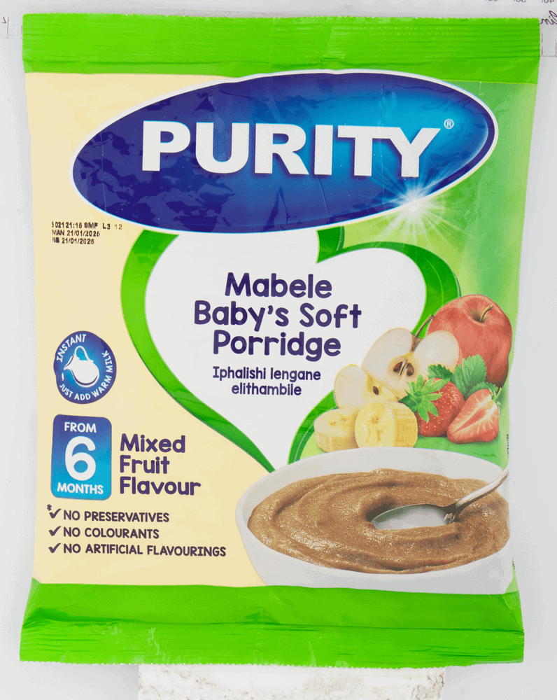 Purity From 6 Months Mixed Fruit Flavour Mabele Baby's Soft Porridge 350g
