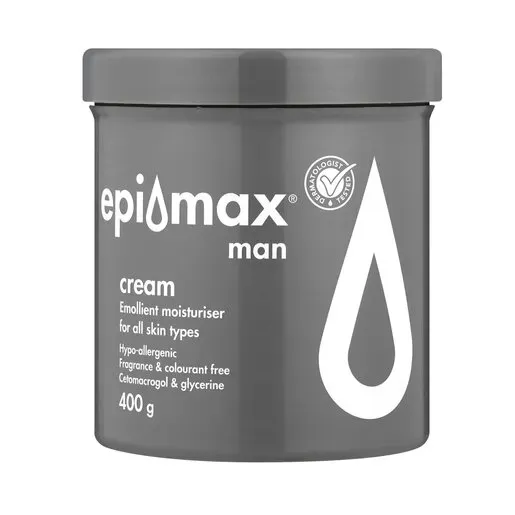 Front of Epi-Max Man Cream 400g tub by Adcock Ingram