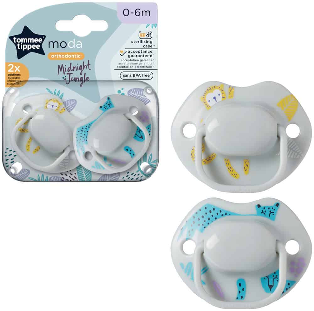 Tommee Tippee 0-6 Months Moda Soothers 2pk