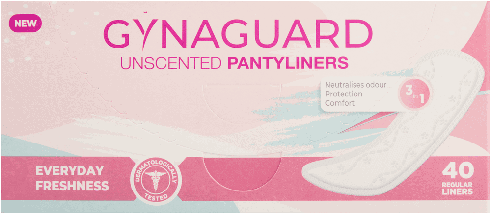 Gynaguard Regular Unscented Pantyliners 40pk