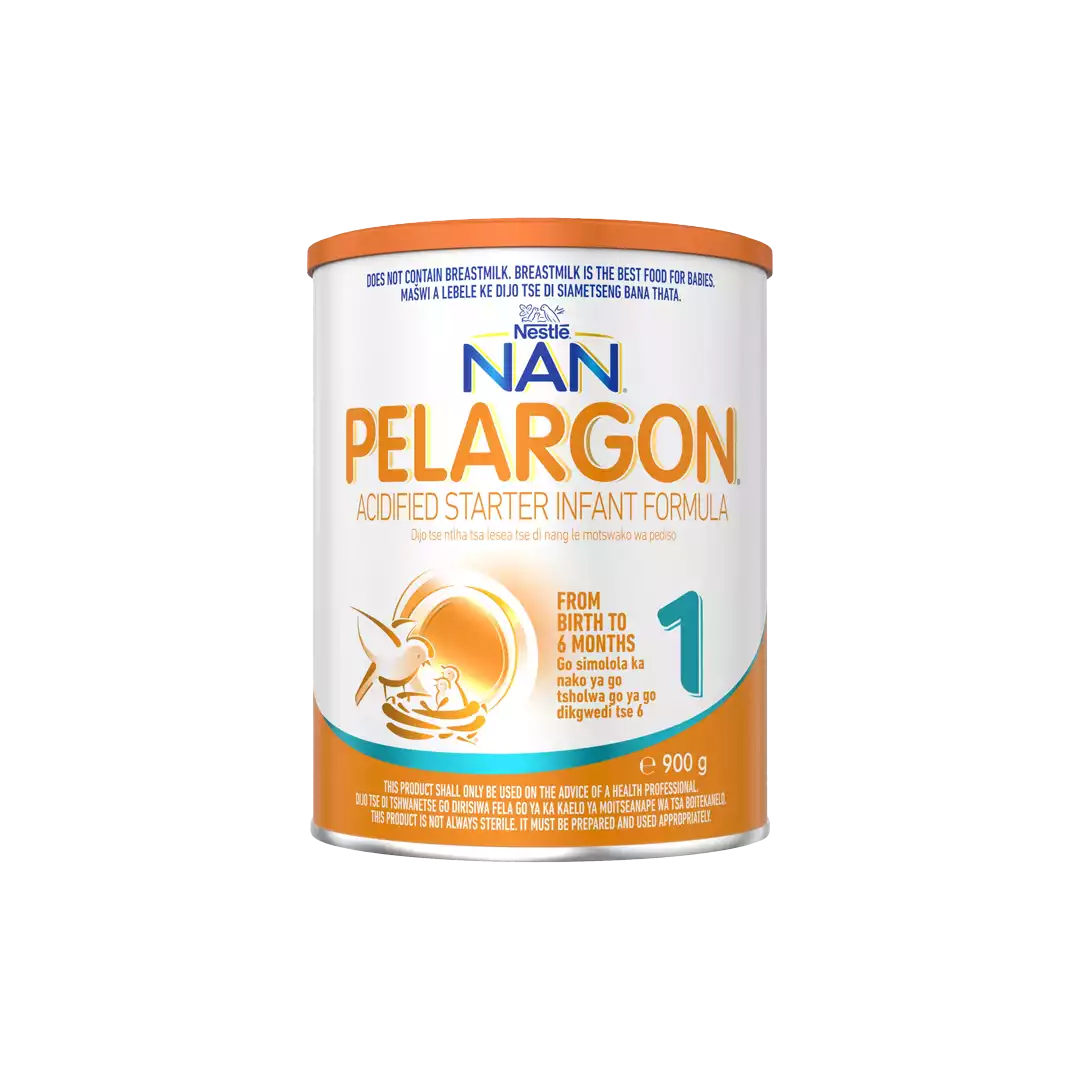 Front of Nestlé NAN Pelargon 1 Acidified Starter Infant Formula 900 g tin
