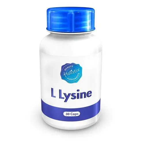 Front of Holistix L-Lysine 500mg 30 capsules bottle