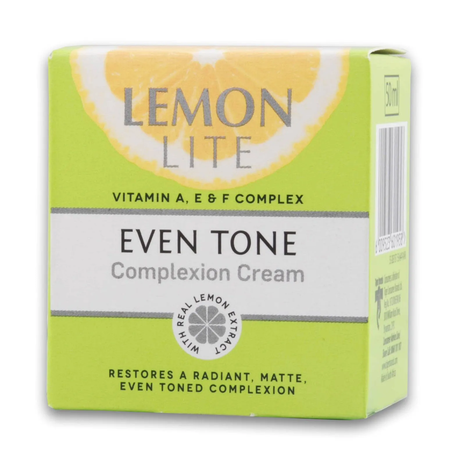 Front of Lemon Lite Even Tone Complexion Cream box, 50 ml