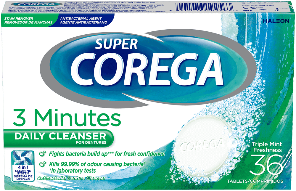 Super Corega 3 Minutes Daily Denture Cleanser Tablets 36pk