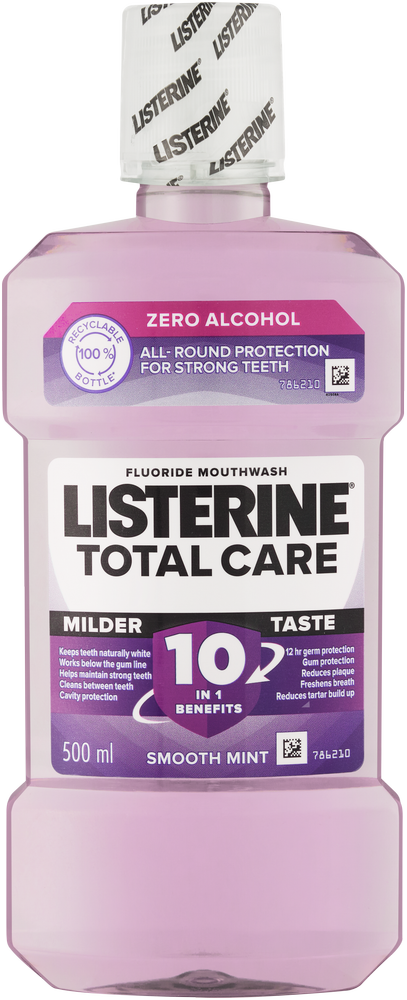 Listerine Total Care Smooth Mint Fluoride Mouthwash 500ml