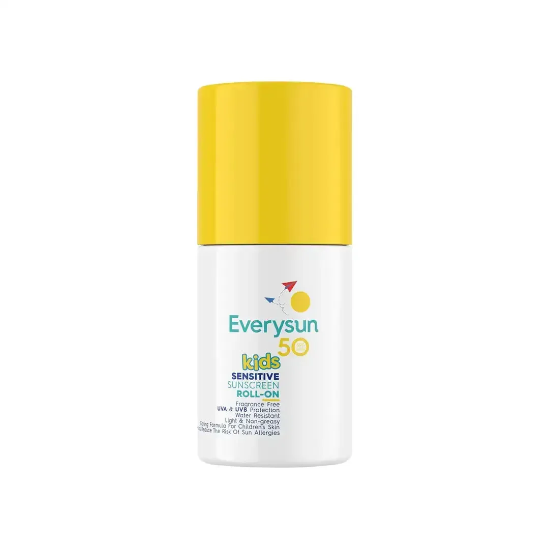 Front of Everysun Kids SPF50 Sensitive Sunscreen Roll-On 50 ml bottle