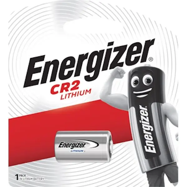 Front of Energizer CR2 Lithium battery, 1 pack blister