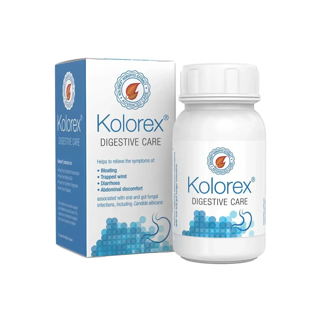 Kolorex Digestive Care box and bottle, 30 capsules