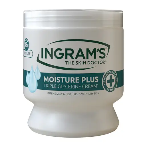 Front of Ingram's Moisture Plus Triple Glycerine Cream 450 ml jar