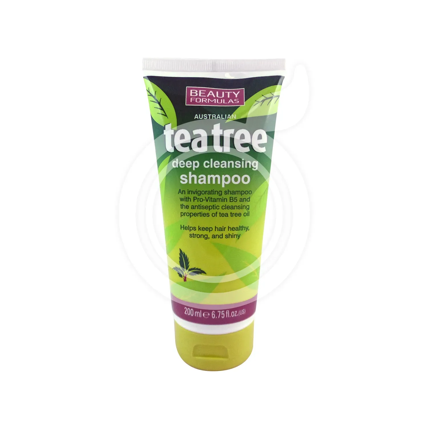 Front of Beauty Formulas Tea Tree Deep Cleansing Shampoo 200 ml tube
