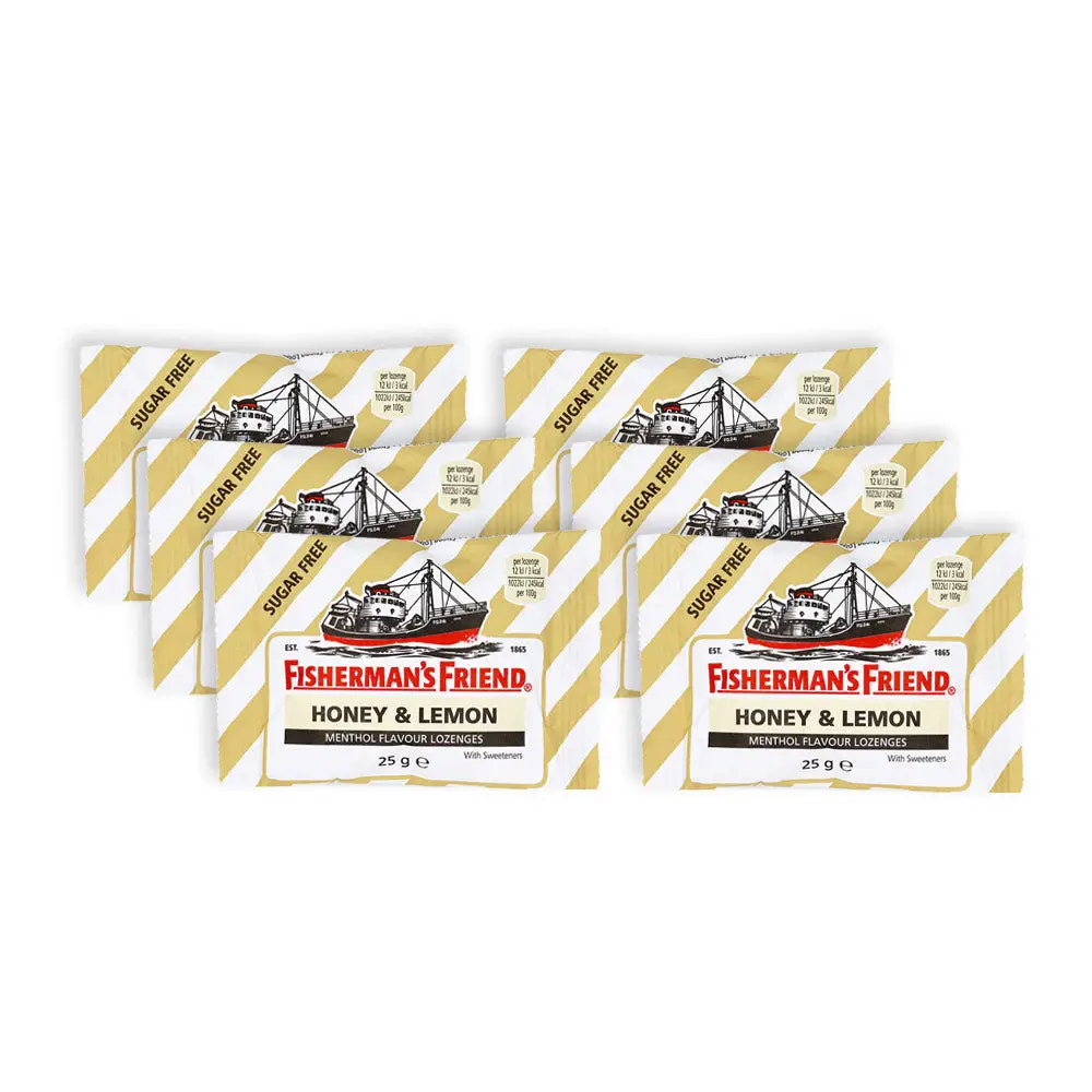 Multiple packs of Fisherman's Friend Honey & Lemon 25g lozenges