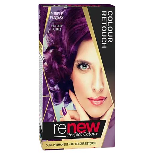 Front of Renew Perfect Colour Retouch Purple Fantasy semi-permanent hair colour box