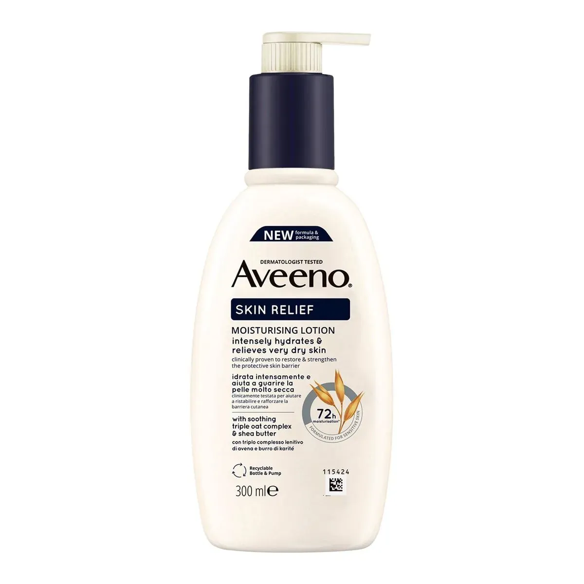 Front of Aveeno Skin Relief Moisturising Lotion 300 ml pump bottle