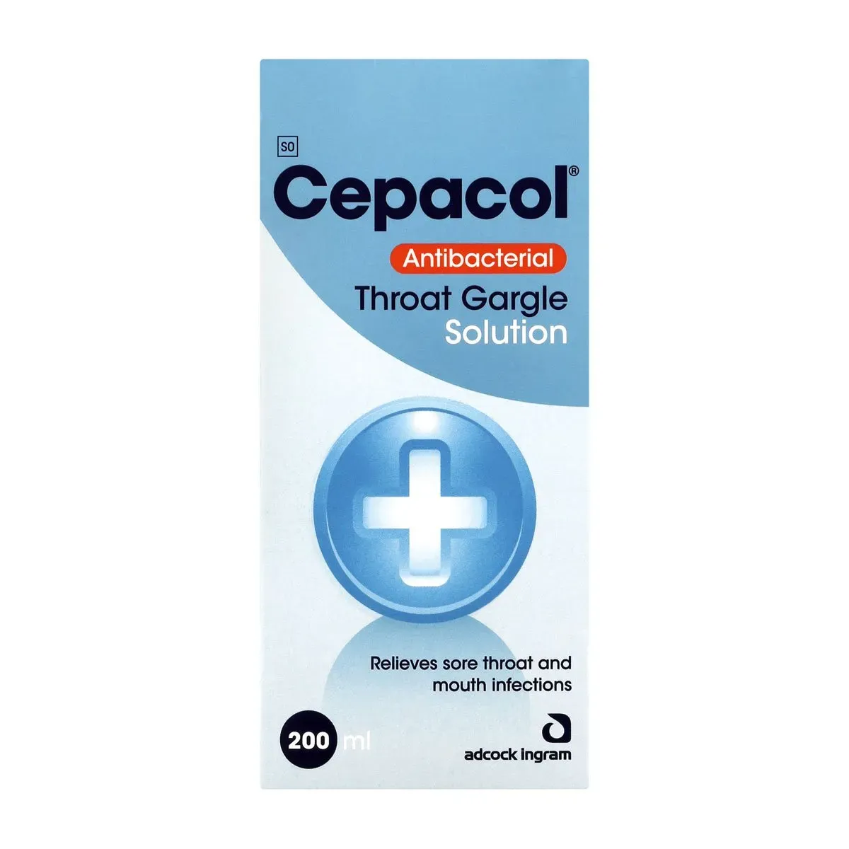 Front of Cepacol Antibacterial Throat Gargle Solution 200 ml box