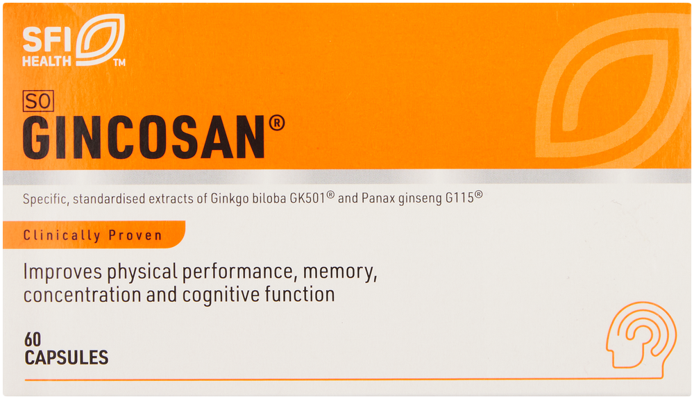 Gincosan Physical Performance, Memory and Cognitive Function Capsules 60pk