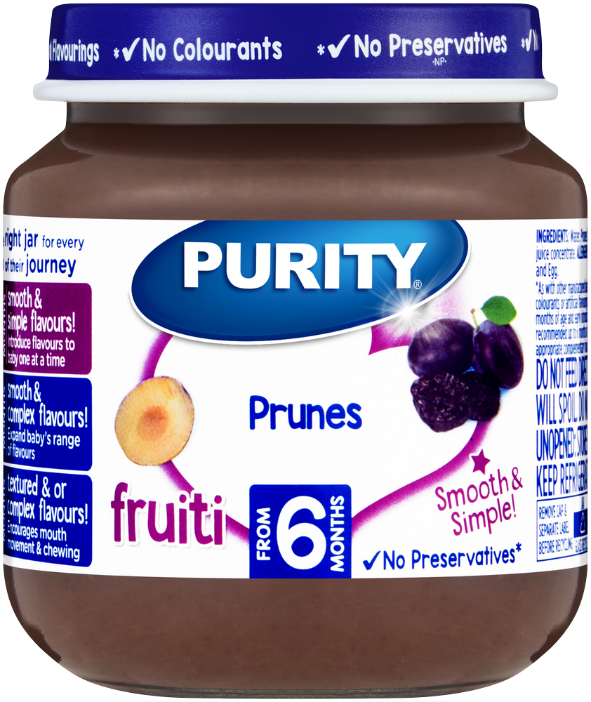 Purity From 6 Months Prunes Fruiti 125ml