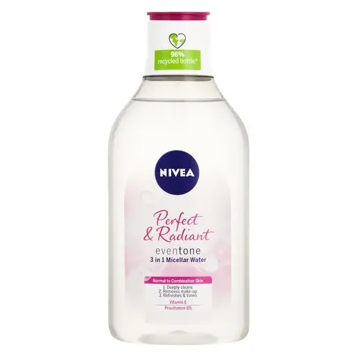 Front of NIVEA Perfect & Radiant 3in1 Micellar Water 400ml bottle