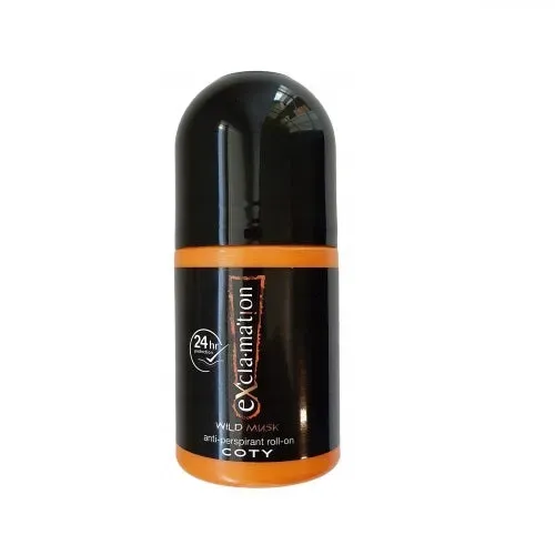 Front of Coty Exclamation Wild Musk Roll-On Anti-Perspirant 50 ml