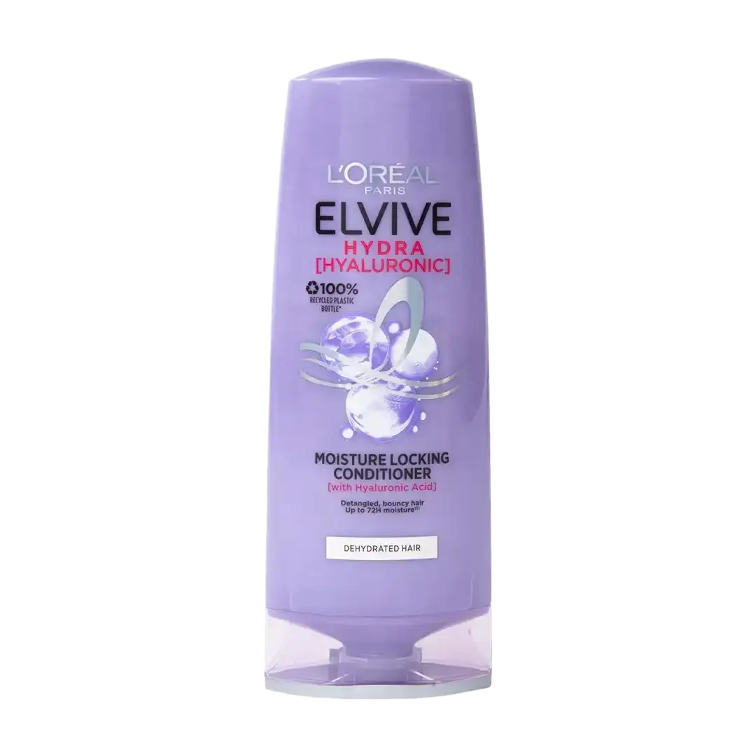 Front of L'Oréal Elvive Hydra Hyaluronic Moisture Locking Conditioner 400 ml bottle