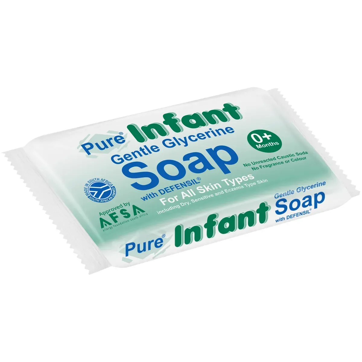 Front of Reitzer Pure Infant Gentle Glycerine Soap 100 g bar on white background