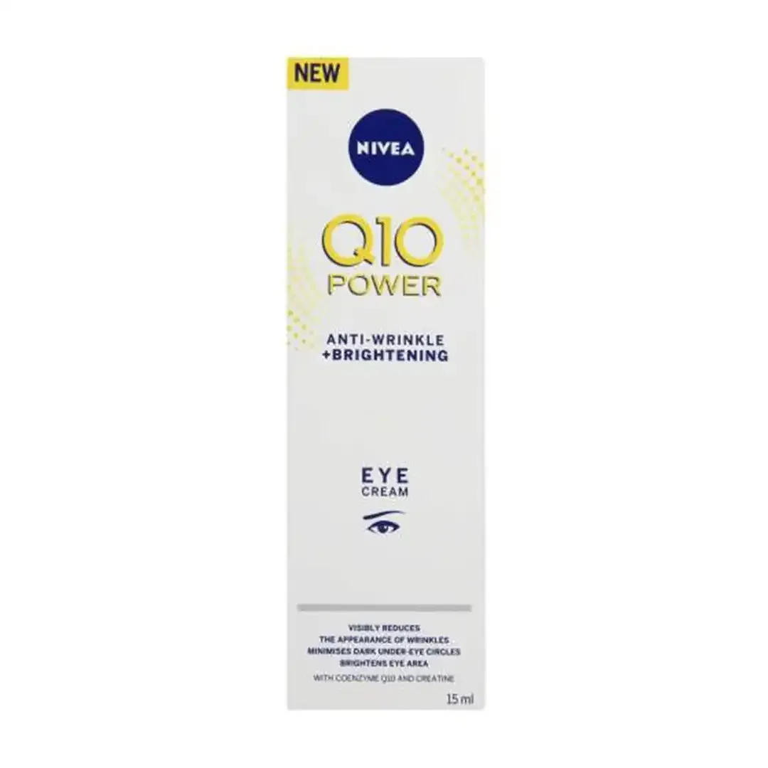 Front of NIVEA Q10 Power Anti-Wrinkle Eye Cream box, 15 ml