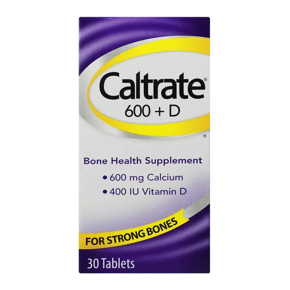 Front of Caltrate 600+D Bone Health Supplement, 30 tablets
