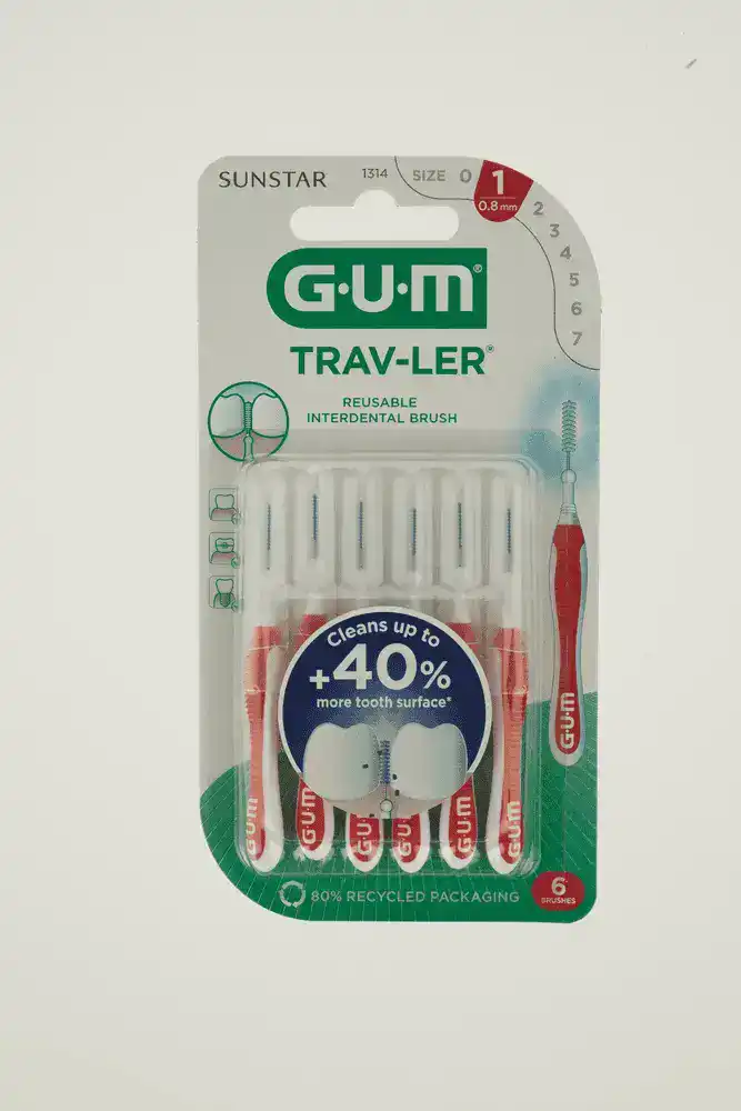 GUM Trav-Ler Reusable Interdental Brushes 6 x 0.8mm