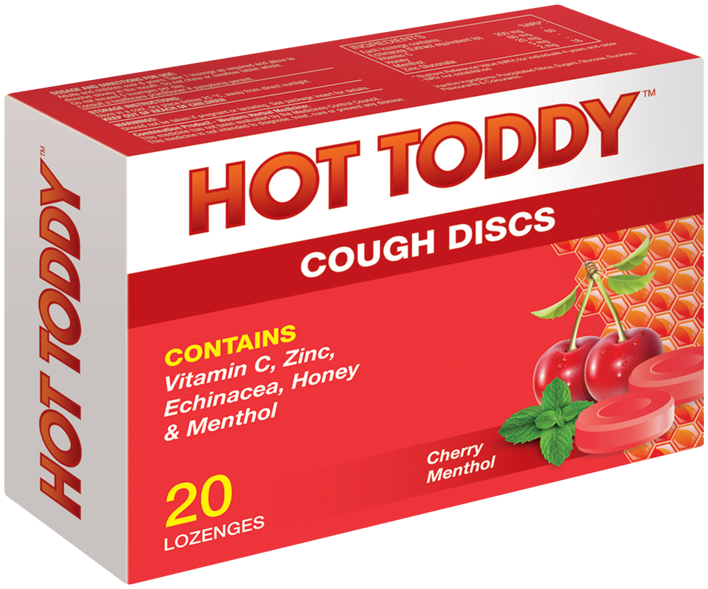 HOT Toddy Cherry Menthol Cough Discs 20pk