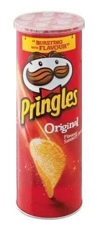 Front of Pringles Original potato chips can, 110 g