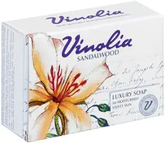 Front of Vinolia Sandalwood Luxury Soap 125 g pack