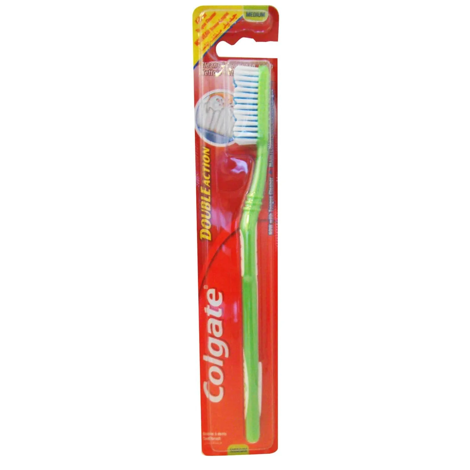 Front of Colgate Double Action Adult Toothbrush (Medium) blister pack