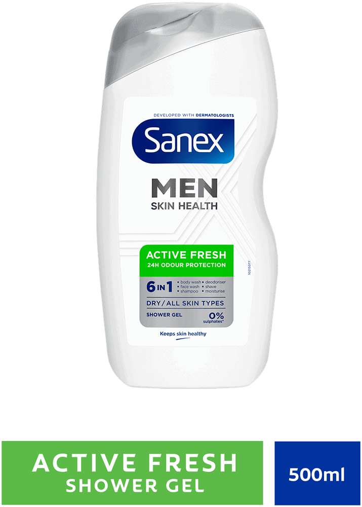 Sanex Men Skin Health Active Fresh 6-in-1 Shower Gel 500ml
