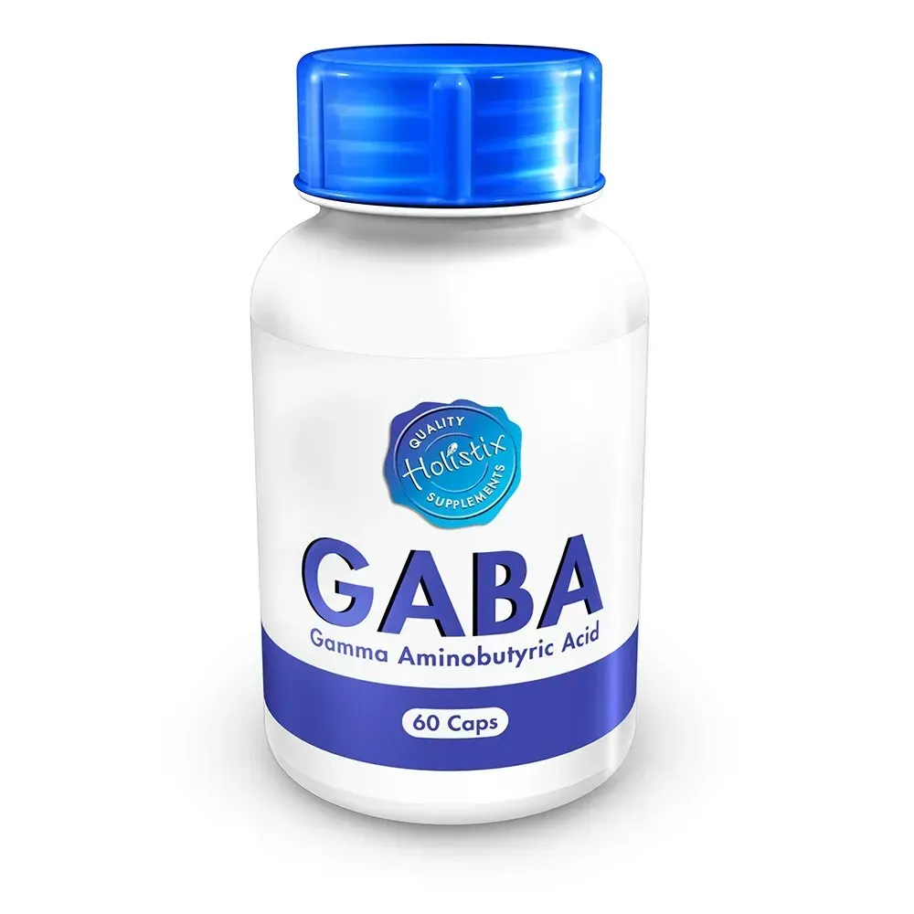 Front of Holistix GABA 500mg 60 capsules bottle