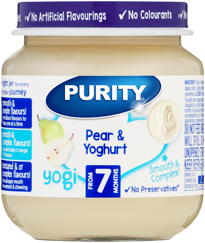 Purity From 7 Months Pear & Yoghurt Yogi 125ml