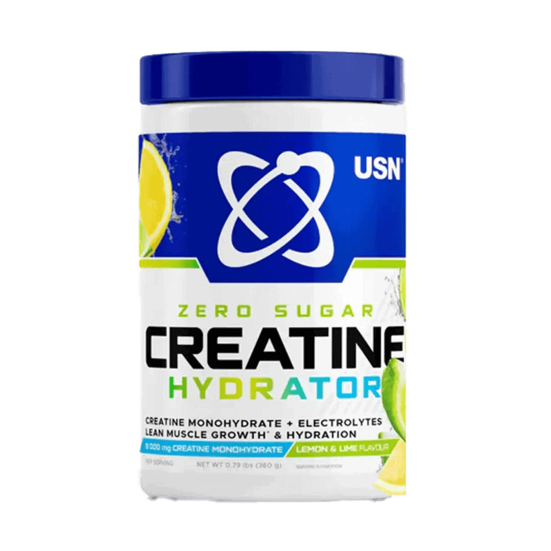 Front of USN Creatine Hydrator Lemon & Lime 360 g tub