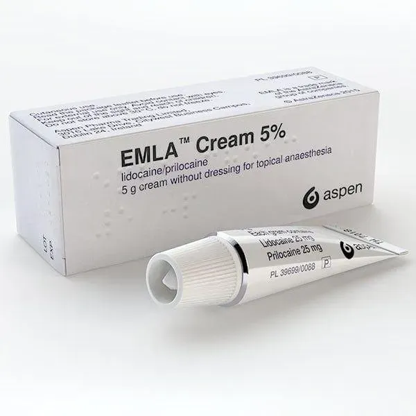 EMLA Cream 5% (lidocaine/prilocaine) tube and box, 5 g - Aspen/AstraZeneca