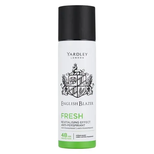 Front of Yardley London English Blazer Fresh Anti-Perspirant 125 ml can