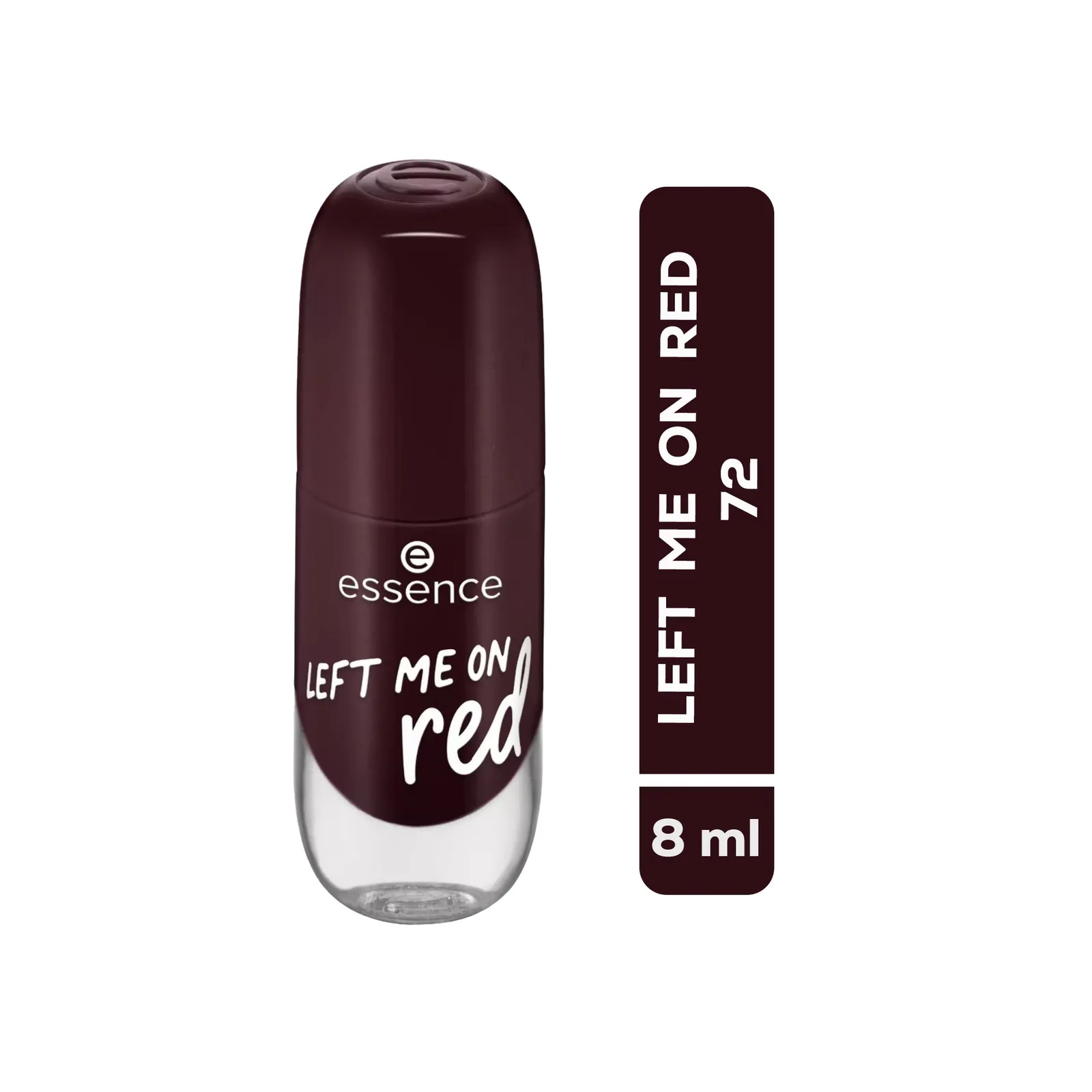 Front of essence Gel Nail Colour 72 Left Me On Red, 8 ml