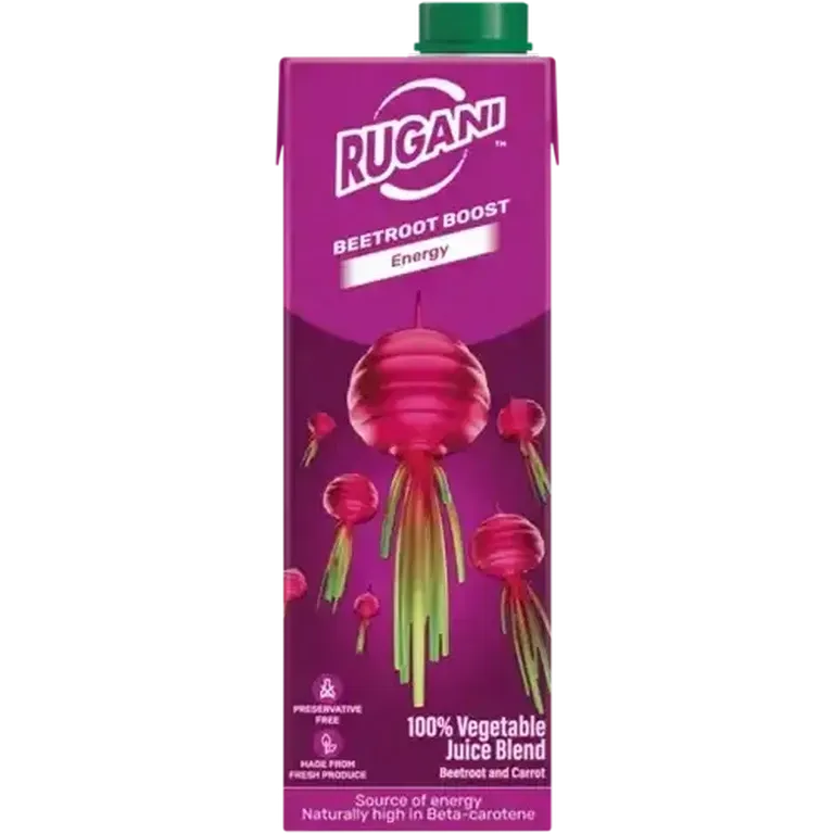 Front of Rugani Beetroot Boost Energy Juice 330 ml carton