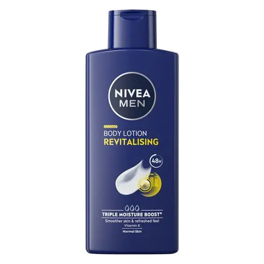 Front of NIVEA MEN Revitalising Body Lotion 400 ml bottle on white background