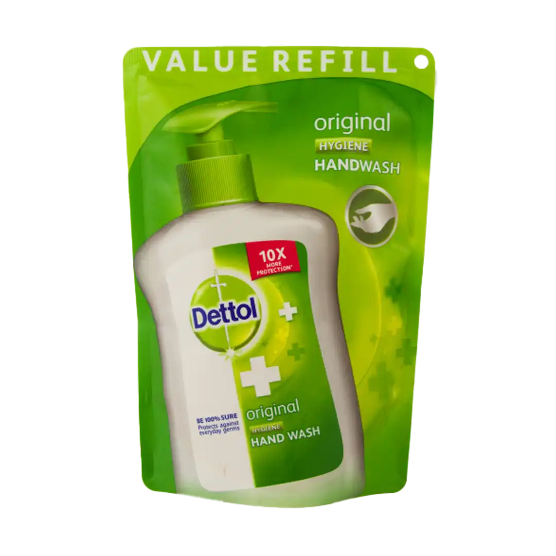 Front of Dettol Original Hygiene Handwash Value Refill pouch, 200 ml