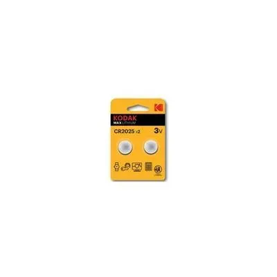 Front of Kodak Max Lithium CR2025 3V battery blister pack of 2
