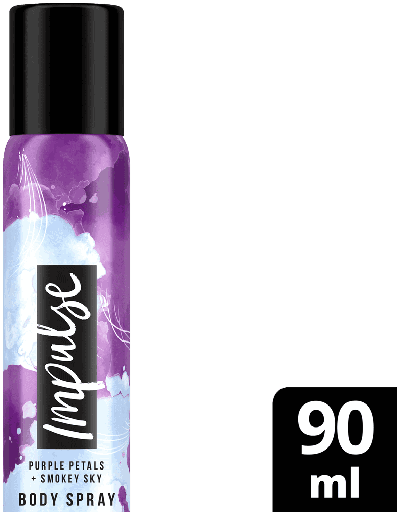 Impulse Purple Petals and Smokey Sky Aerosol Deodorant Body Spray 90ml