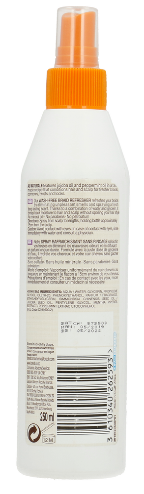 Dark And Lovely Au Naturale Wash-Free Braid Refresher Spray 250ml