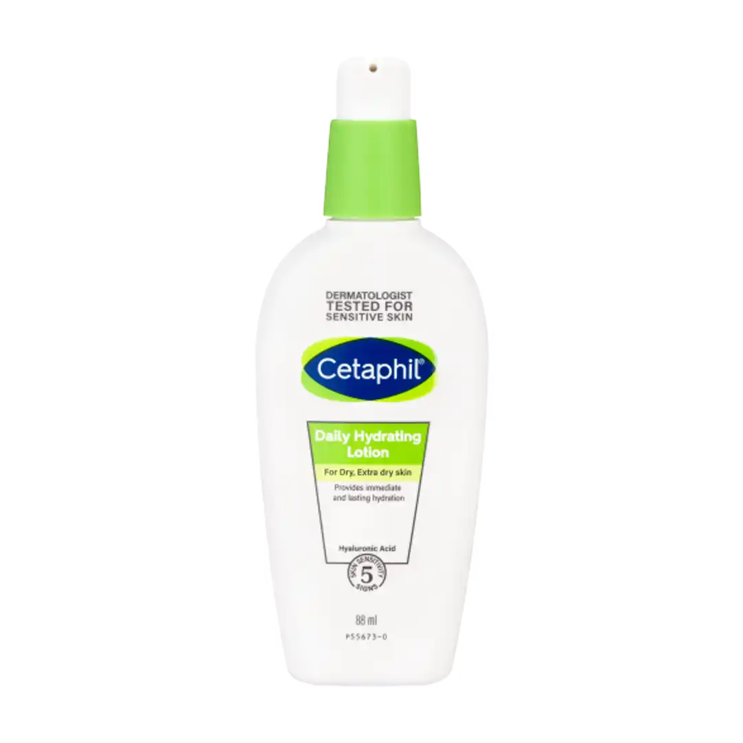 Front of Cetaphil Daily Hydrating Lotion bottle, 88 ml