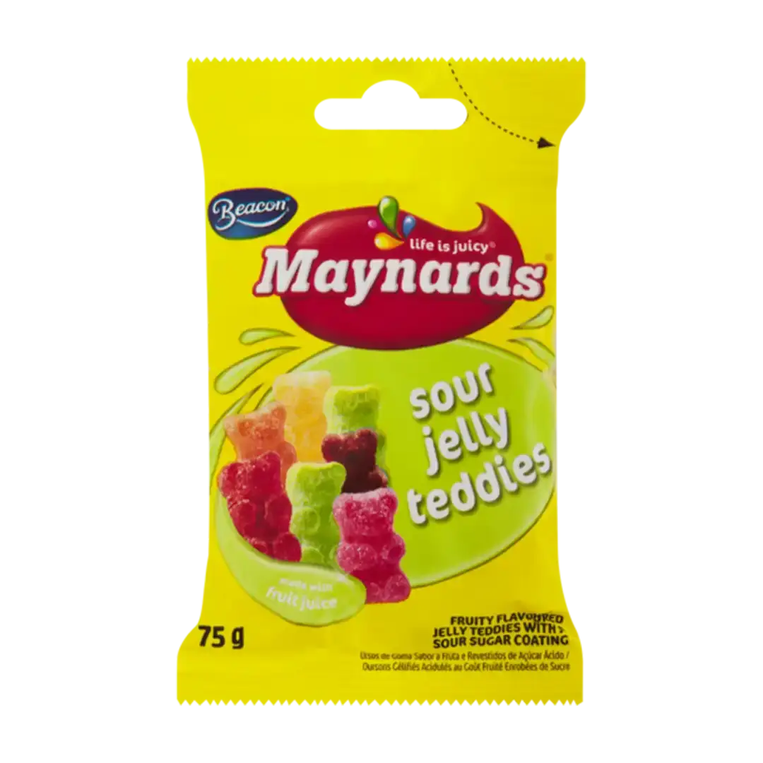 Front of Maynards Sour Jelly Teddies 75g pack