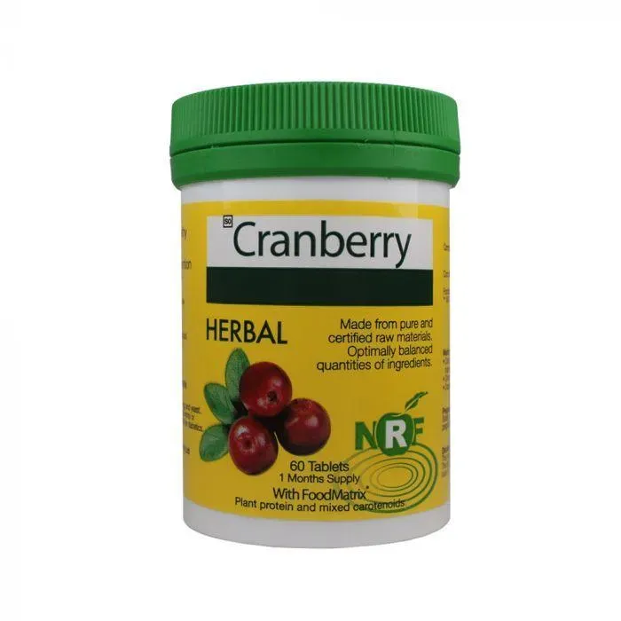 Front of NRF Cranberry Herbal 60 Tablets bottle