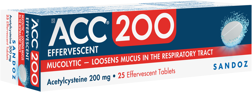 ACC 200 Mucolytic Effervescent Tablets 25pk