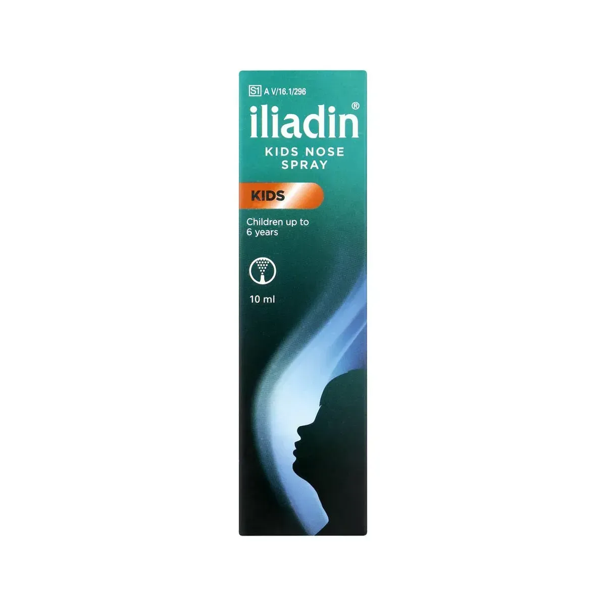 Front of Iliadin Kids Nose Spray 0.025% 10 ml box