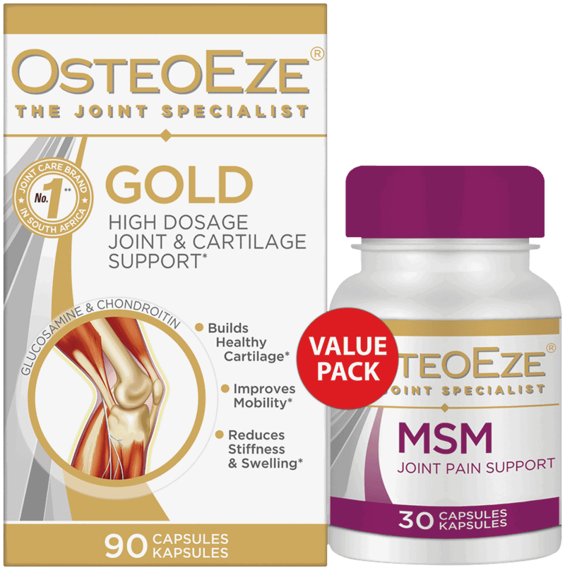 Osteoeze Gold Joint & Cartilage Support + MSM Joint Pain Support Capsules 120pk